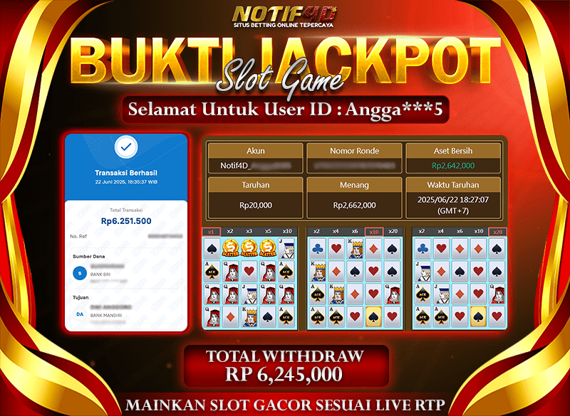 Jackpot JiLi Gaming-Super Ace Deluxe NOTIF4D – 22 Juni 2025: Rp 6,245,000 Langsung Cair! Jackpot JiLi Gaming-Super Ace Deluxe NOTIF4D – 22 Juni 2025: Rp 6,245,000 Langsung Cair!