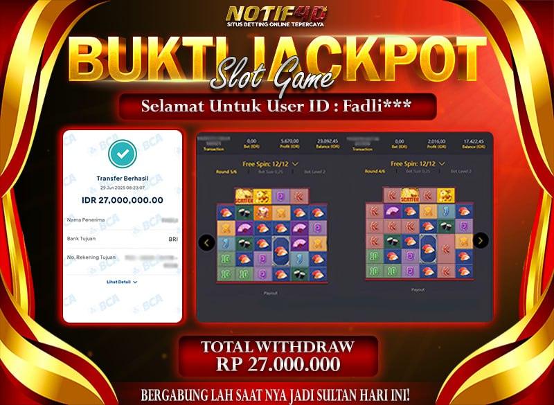 Jackpot Lucky Neko NOTIF4D – 29 Juni 2025: Rp 27,000,000 Langsung Cair!