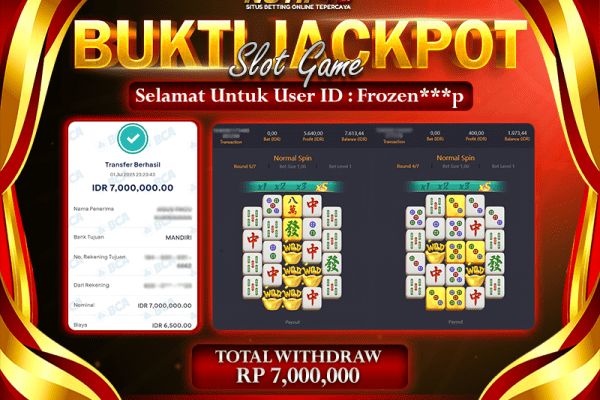 Jackpot Mahjong Ways 2 NOTIF4D – 01 July: Rp 7,000,000 Langsung Cair!