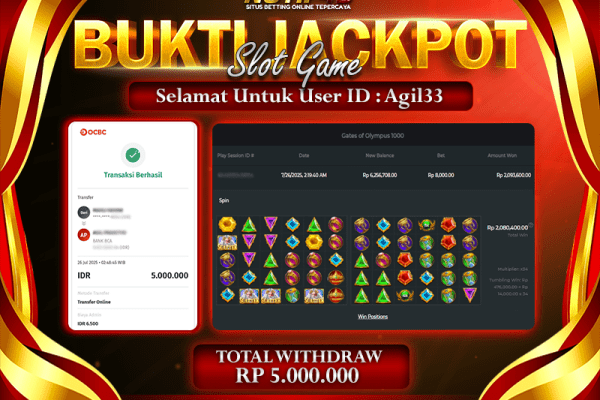 Jackpot Gates of Olympus NOTIF4D 1000 – 26 July: Rp 5,000,000 Langsung Cair!