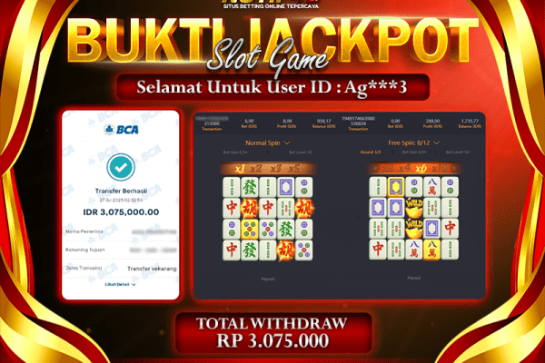 Jackpot Slot Mahjong Ways – 27 July: Rp 3,075,000 Langsung Cair!