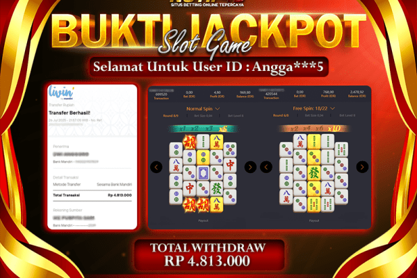 Jackpot Mahjong Ways – 26 July: Rp 4,813,000 Langsung Cair!
