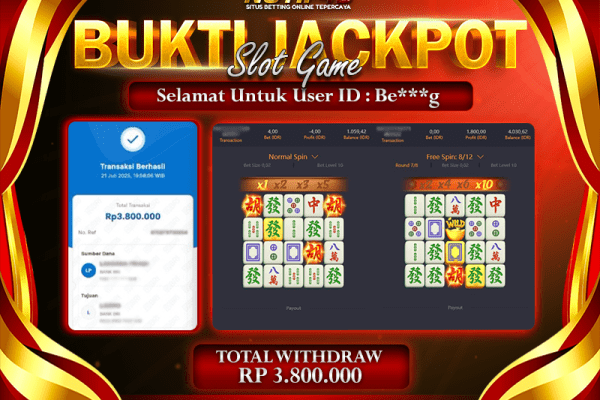 Jackpot Bonanza Gold NOTIF4D – 21 July: Rp 3,800,000 Langsung Cair! Jackpot Bonanza Gold NOTIF4D – 21 July: Rp 3,800,000 Langsung Cair!