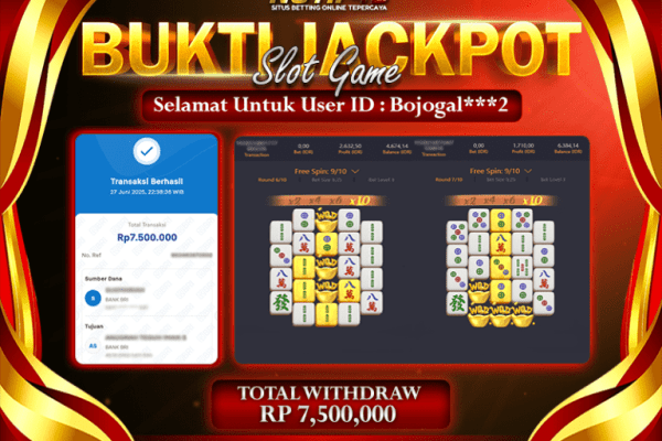 Jackpot Mahjong Ways 2 NOTIF4D – 27 Juni 2025: Rp 7,500,000 Langsung Cair!