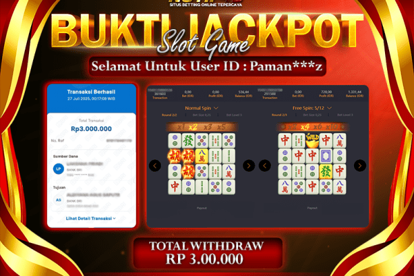 Jackpot Slot Mahjong Ways – 27 July: Rp 3,000,000 Langsung Cair!