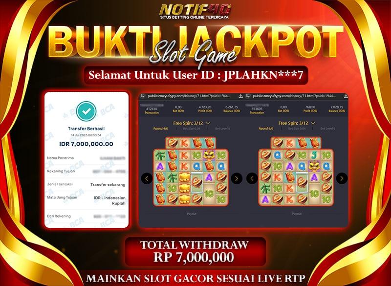 Bukti Jackpot Cai Shen Wins Member Notif4D – 14 July 2025