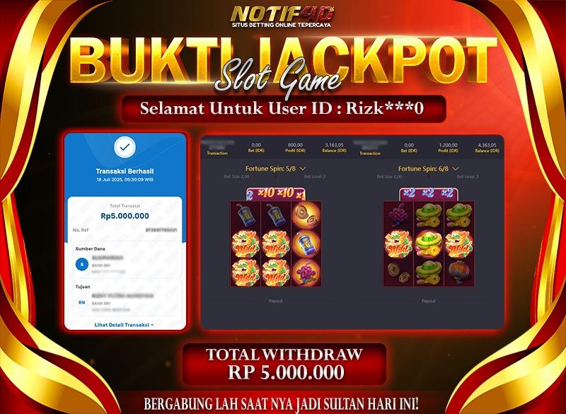 Jackpot Fortune Dragon NOTIF4D – 18 July: Rp 5,000,000 Langsung Cair!
