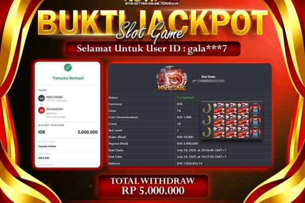 Jackpot Koi Gate NOTIF4D – 24 July: Rp 5,000,000 Langsung Cair!