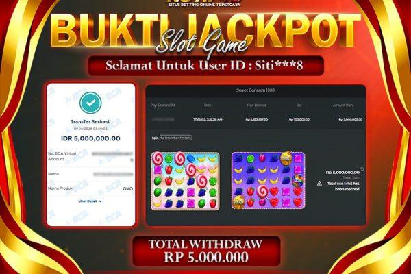 Jackpot Sweet Bonanza 1000 NOTIF4D – 09 July: Rp 5,000,000 Langsung Cair!