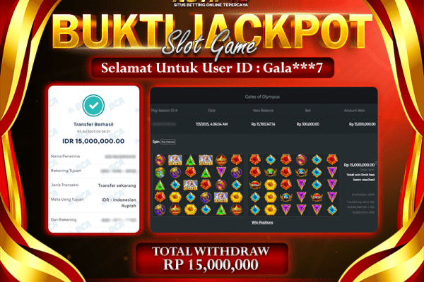 Jackpot Gates of Olympus NOTIF4D – 03 July: Rp 15,000,000 Langsung Cair!