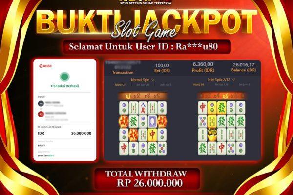 Jackpot Mahjong Ways NOTIF4D – 19 July: Rp 26,000,000 Langsung Cair!