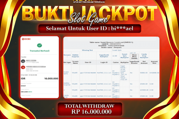 Jackpot Sweet Bonanza Candyland NOTIF4D – 09 July: Rp 16,000,000 Langsung Cair!