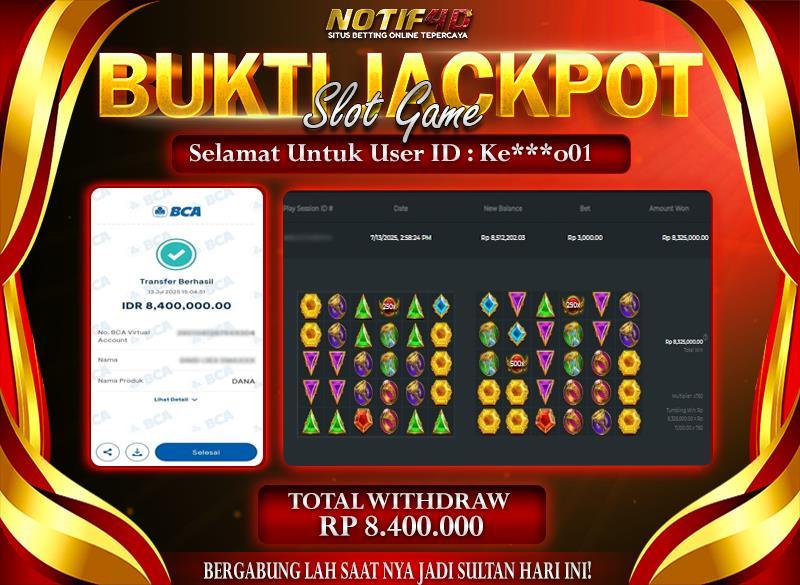 Jackpot Gates of Olympus 1000 NOTIF4D – 13 July: Rp 8,400,000 Langsung Cair!