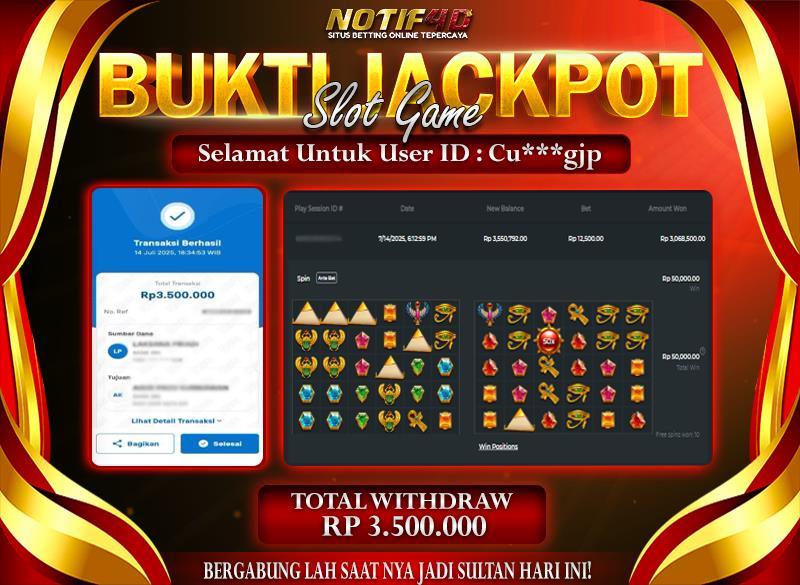 Jackpot Pyramid Bonanza NOTIF4D – 14 July: Rp 3,500,000 Langsung Cair!