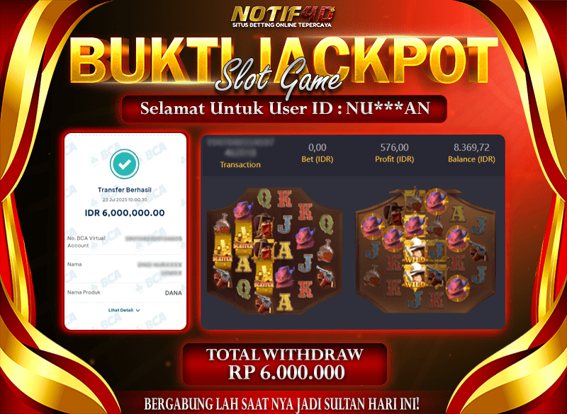 Jackpot Wild Bounty Showdown NOTIF4D – 23 July: Rp 6,000,000 Langsung Cair!