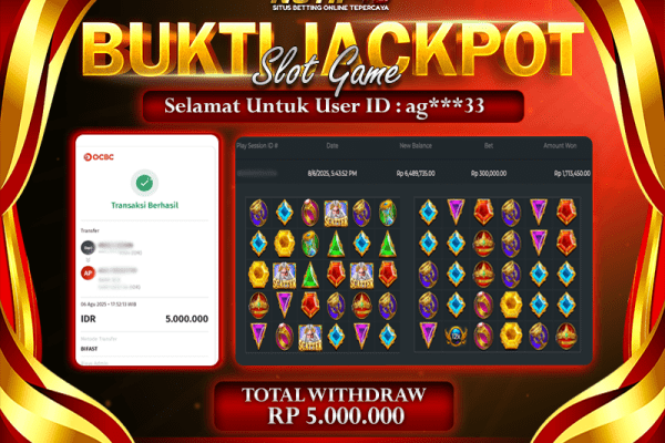 Jackpot Gates of Olympus NOTIF4D – 06 Agustus : Rp 5,000,000 Langsung Cair!