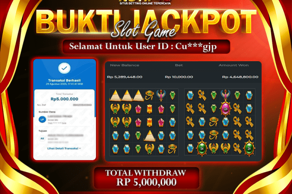 Jackpot Pyramid Bonanza NOTIF4D – 29 Agustus : Rp 5.000.000 Langsung Cair!