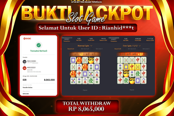 Jackpot Mahjong-Ways NOTIF4D – 28 Agustus : Rp 8,065,000 Langsung Cair!