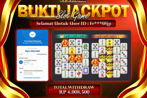 Jackpot Mahjong Ways NOTIF4D – 22 Agustus : Rp 4,008,500 Langsung Cair!