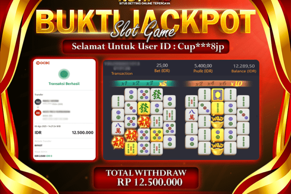 Jackpot Mahjong Ways NOTIF4D – 06 Agustus : Rp 12,500,000 Langsung Cair!