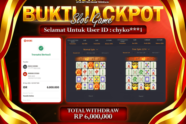 Jackpot Mahjong Ways NOTIF4D – 30 September 2005 : Rp 6,000,000 Langsung Cair!