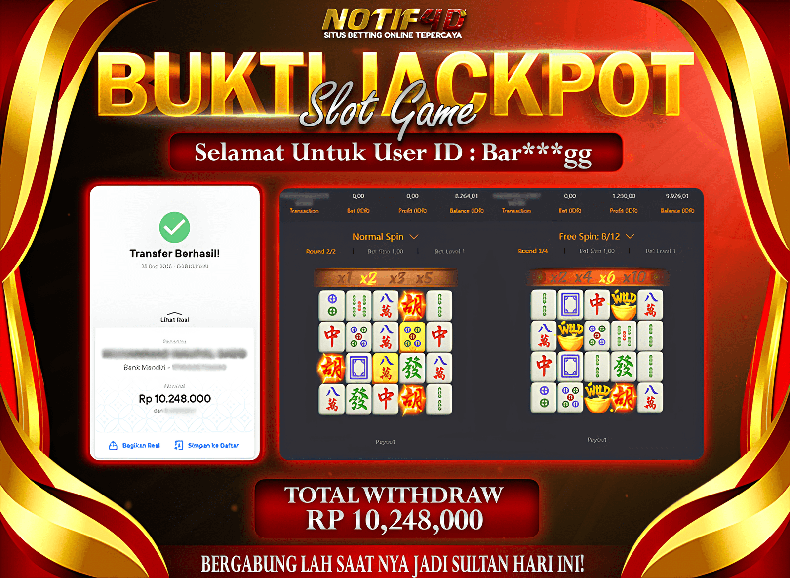 Jackpot Mahjong-Ways NOTIF4D – 22 September : Rp 10,248,000 Langsung Cair!