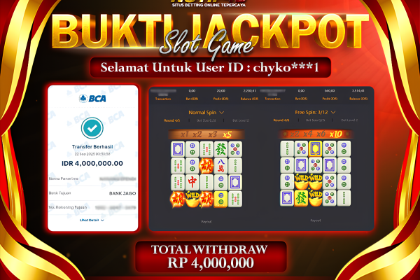 Jackpot Mahjong-Ways NOTIF4D – 22 September : Rp 4,000,000 Langsung Cair!