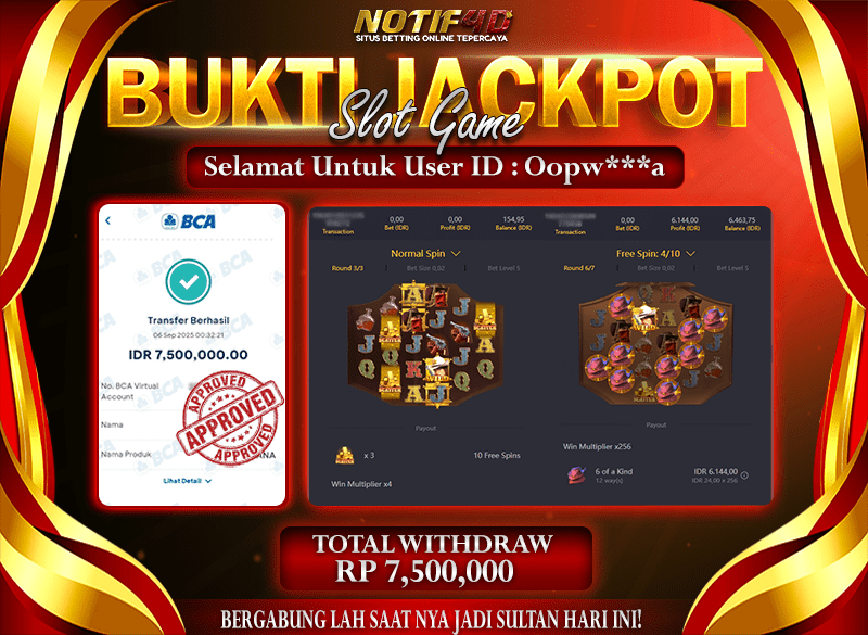 Jackpot Wild Bounty Showdown NOTIF4D – 06 September : Rp 7,500,000 Langsung Cair!