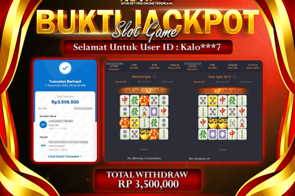 Jackpot Mahjong-ways NOTIF4D – 11 September : Rp 3,500,000 Langsung Cair!