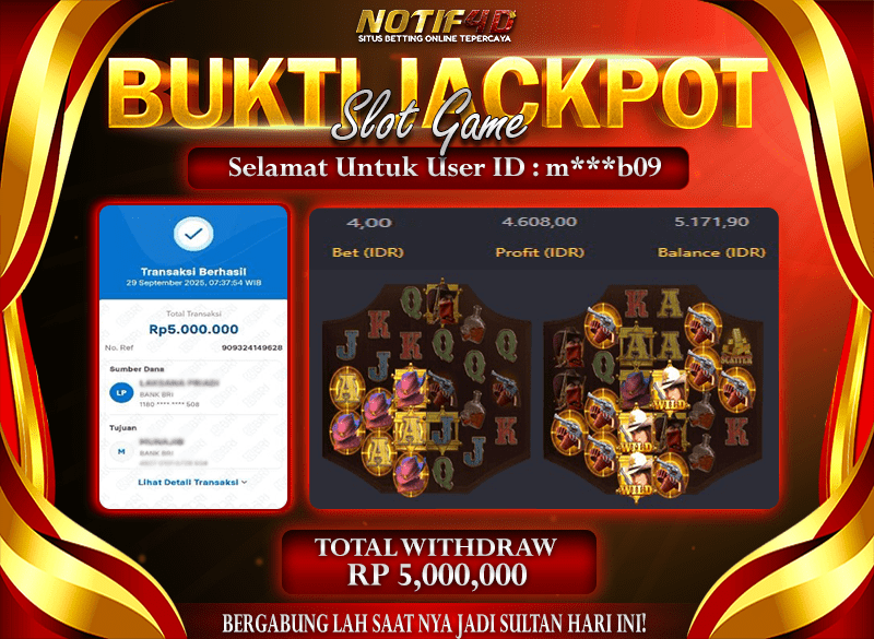 Jackpot Wild Bounty Showdown NOTIF4D – 29 September : Rp 5,000,000 Langsung Cair!