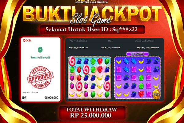 Jackpot Sweet Bonanza 1000 NOTIF4D – 03 September : Rp 25,000,000 Langsung Cair!