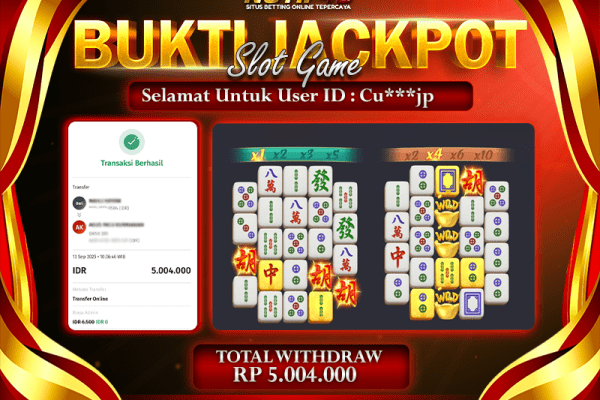 Jackpot Mahjong-ways NOTIF4D – 13 September : Rp 5,004,000 Langsung Cair!