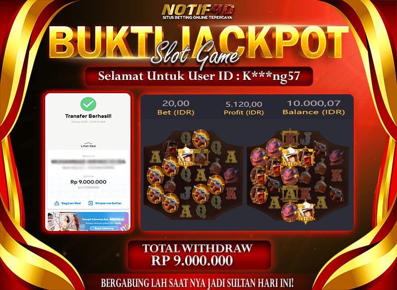Jackpot Wild Bounty Showdown NOTIF4D – 03 September : Rp 9,000,000 Langsung Cair!