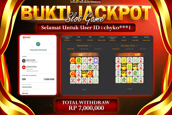 Jackpot Mahjong Ways NOTIF4D – 01 Oktober 2025 : Rp 7,000,000 Langsung Cair!