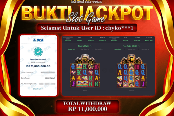 Jackpot Wild-Bandito NOTIF4D – 02 Oktober 2025 : Rp 11,000,000 Langsung Cair!